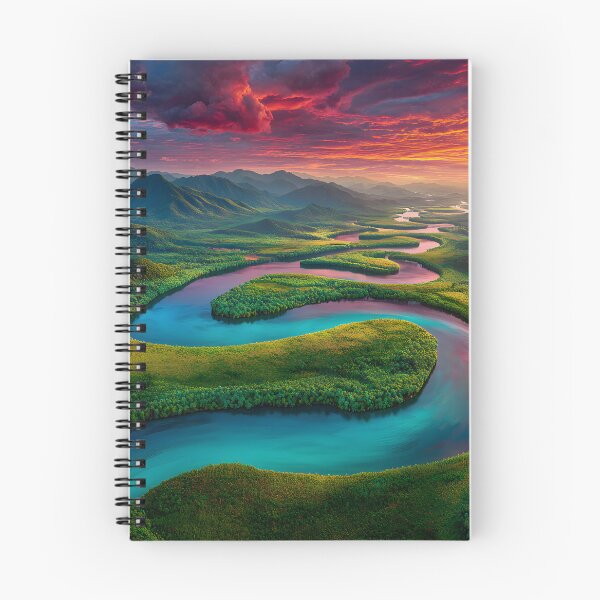 Item preview, Majestic River Flowing Through Lush Green Mountains designed and sold by Artessie.