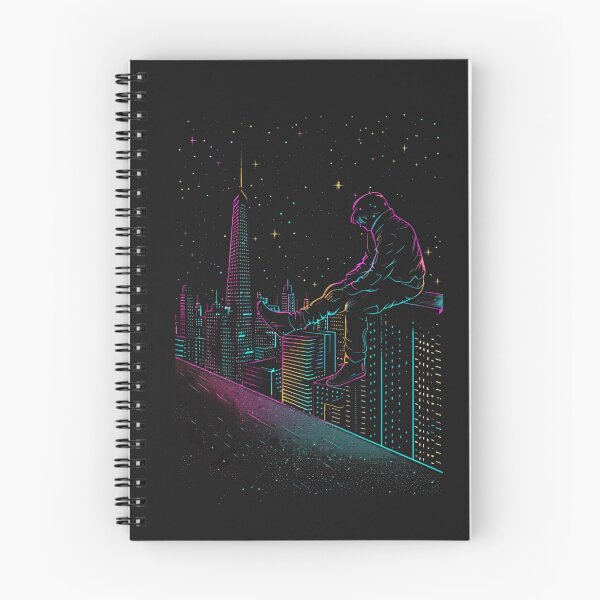 Item preview, rooftop thoughts in neon glow designed and sold by RetroWaveArtCo.