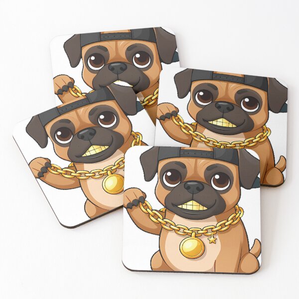 Item preview, Cute Boxer Rapper with Gold Chain designed and sold by pumsquare.