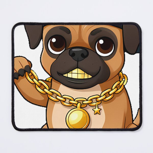 Item preview, Cute Boxer Rapper with Gold Chain designed and sold by pumsquare.