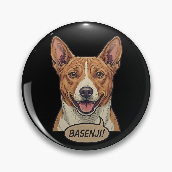 Item preview, Retro Vintage Comic Basenji Dog Art – Cute African Barkless Dog designed and sold by Pfotenfaden.