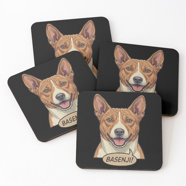 Item preview, Retro Vintage Comic Basenji Dog Art – Cute African Barkless Dog designed and sold by Pfotenfaden.