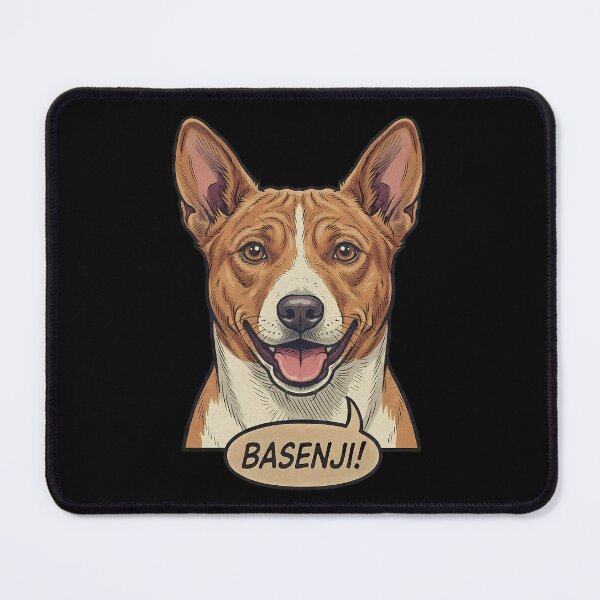 Item preview, Retro Vintage Comic Basenji Dog Art – Cute African Barkless Dog designed and sold by Pfotenfaden.