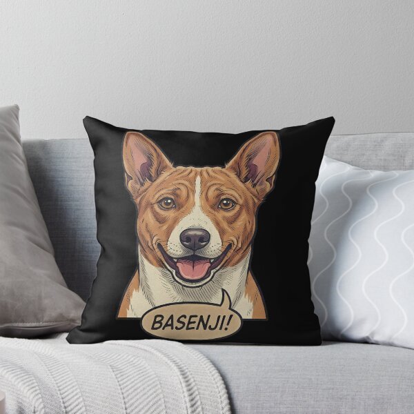Item preview, Retro Vintage Comic Basenji Dog Art – Cute African Barkless Dog designed and sold by Pfotenfaden.