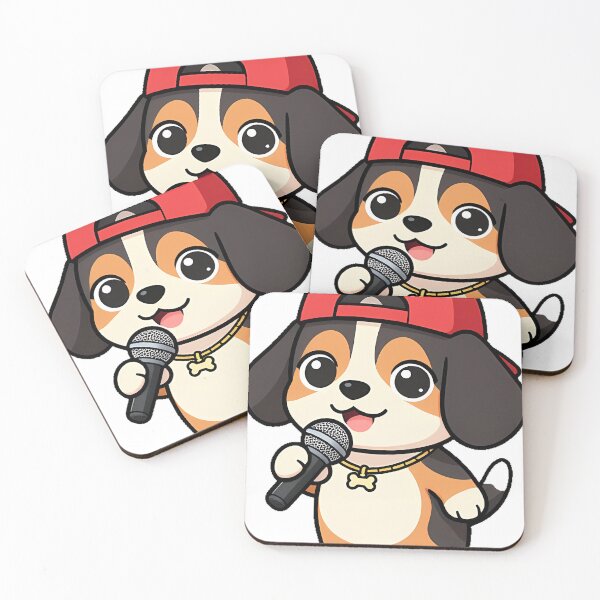 Item preview, Cute Beagle Rapper with Microphone designed and sold by pumsquare.
