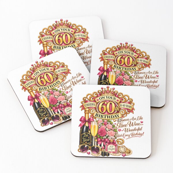 Item preview, 60th Birthday – Women Are Like Fine Wine, Simply Wonderful With Every Birthday designed and sold by Clothes With Smiling Animals Walt Gral.