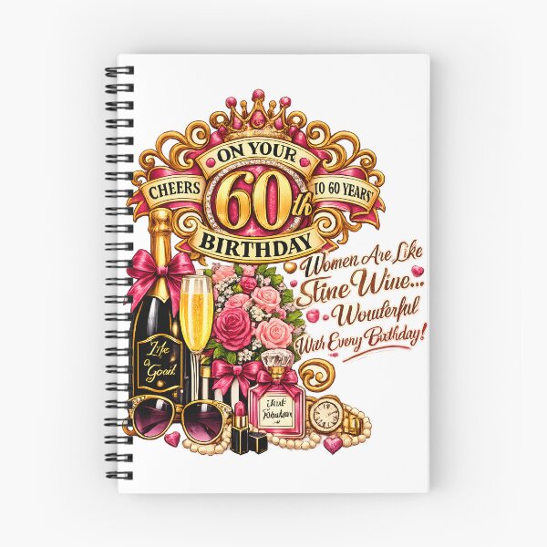 Item preview, 60th Birthday – Women Are Like Fine Wine, Simply Wonderful With Every Birthday designed and sold by Clothes With Smiling Animals Walt Gral.