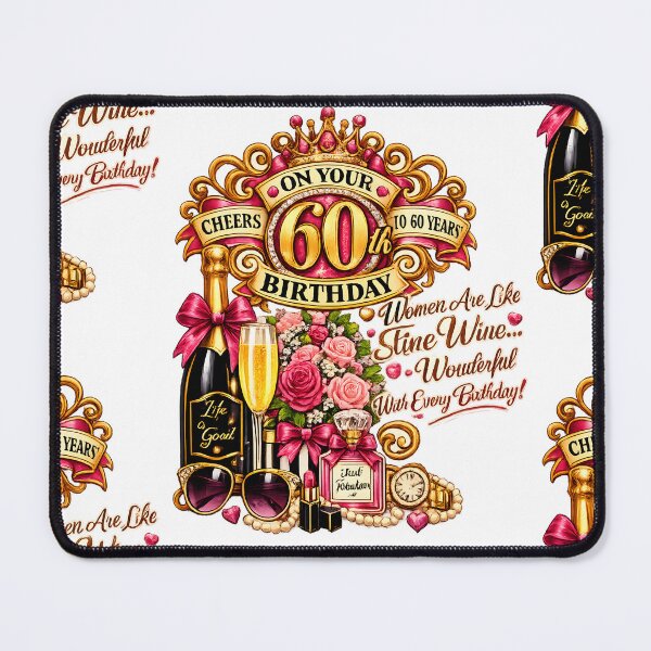 Item preview, 60th Birthday – Women Are Like Fine Wine, Simply Wonderful With Every Birthday designed and sold by Clothes With Smiling Animals Walt Gral.