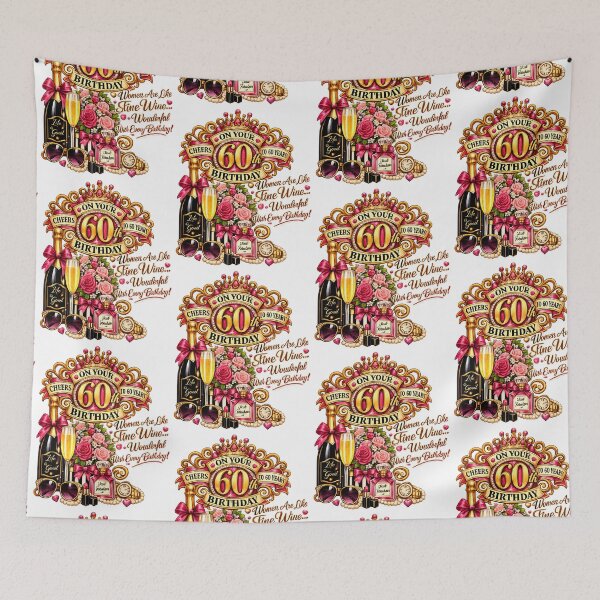 Item preview, 60th Birthday – Women Are Like Fine Wine, Simply Wonderful With Every Birthday designed and sold by Clothes With Smiling Animals Walt Gral.
