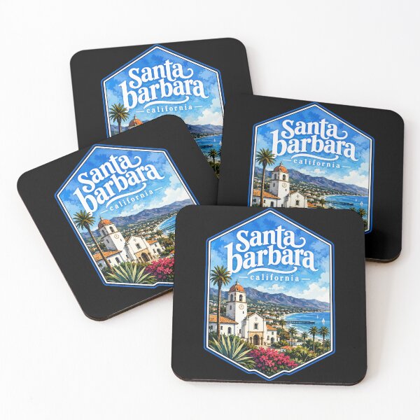 Item preview, Santa Barbara California Coast USA Watercolor designed and sold by TomFrontierArt.