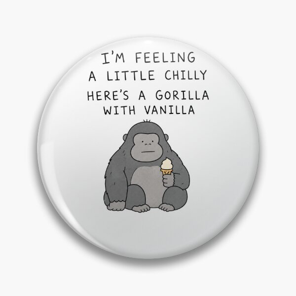 Item preview, Funny Gorilla and Vanilla Ice Cream Cute Animal Pun Meme designed and sold by MonkiFlipp.