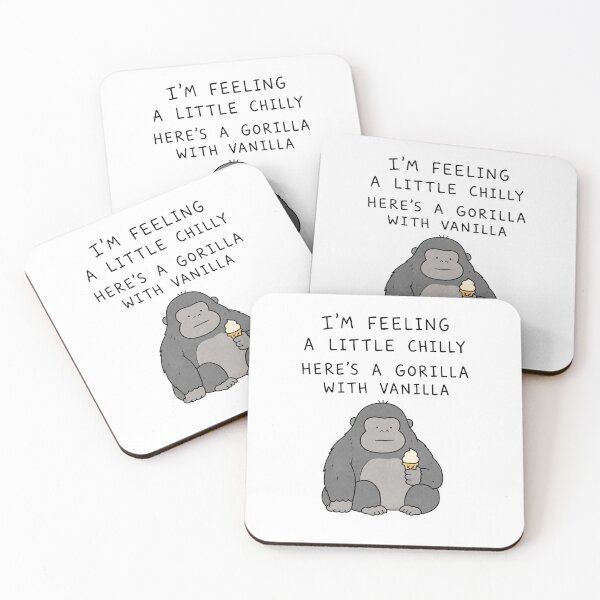 Item preview, Funny Gorilla and Vanilla Ice Cream Cute Animal Pun Meme designed and sold by MonkiFlipp.