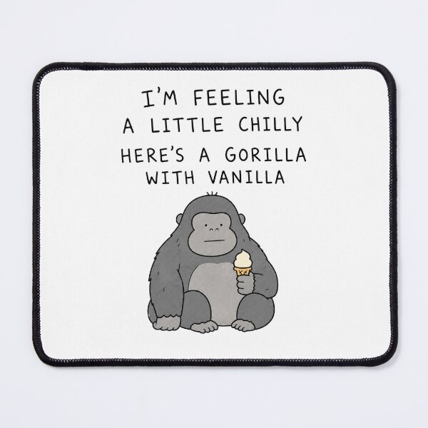 Item preview, Funny Gorilla and Vanilla Ice Cream Cute Animal Pun Meme designed and sold by MonkiFlipp.