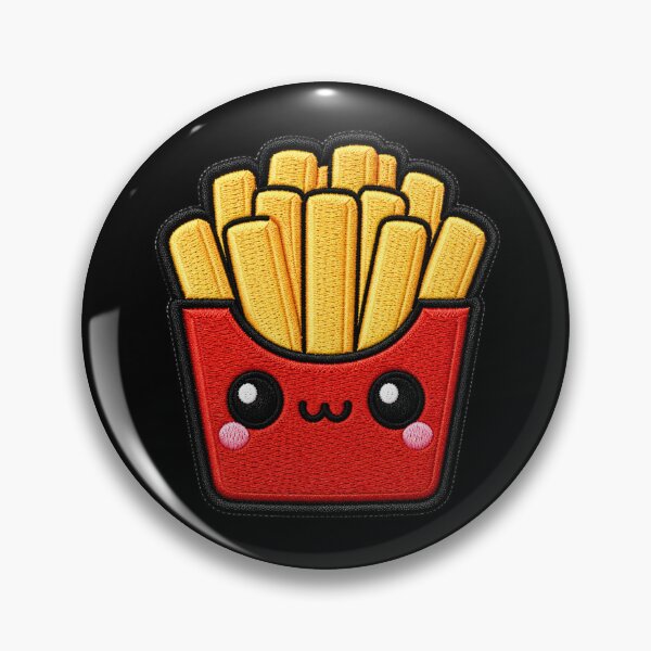 Item preview, Kawaii French Fries Embroidery Patch Illustration designed and sold by ColorSplash123.