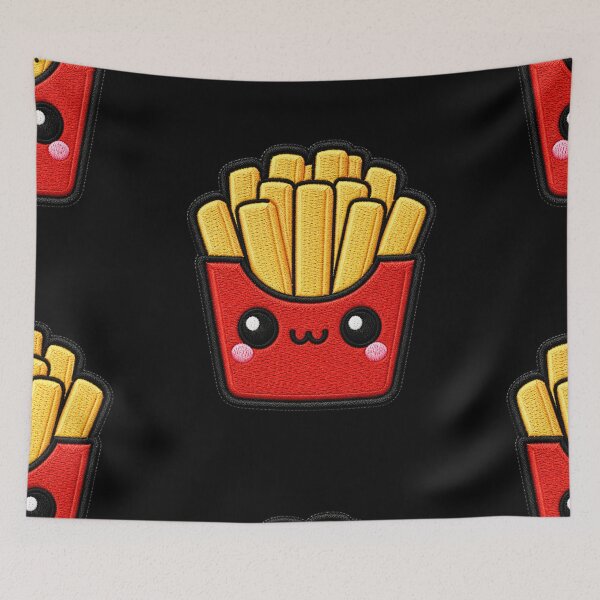 Item preview, Kawaii French Fries Embroidery Patch Illustration designed and sold by ColorSplash123.