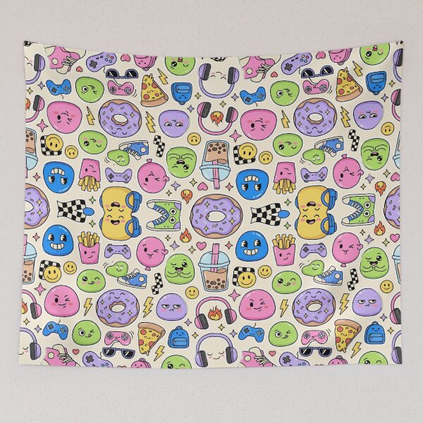 Item preview, Snack Attack Club | Cute Gen Z Cartoon Seamless Pattern | Fun Unisex Aesthetic designed and sold by AP Digi Store.