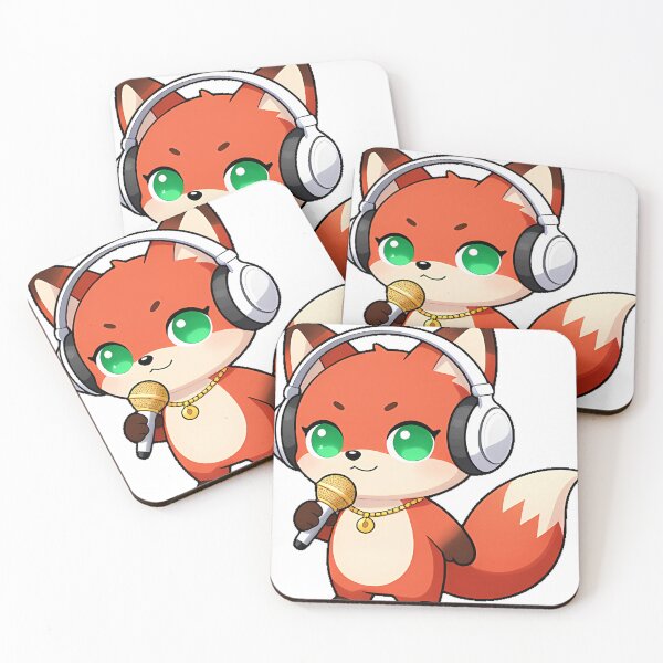 Item preview, Cute Red Fox Rapper with Headphones designed and sold by pumsquare.