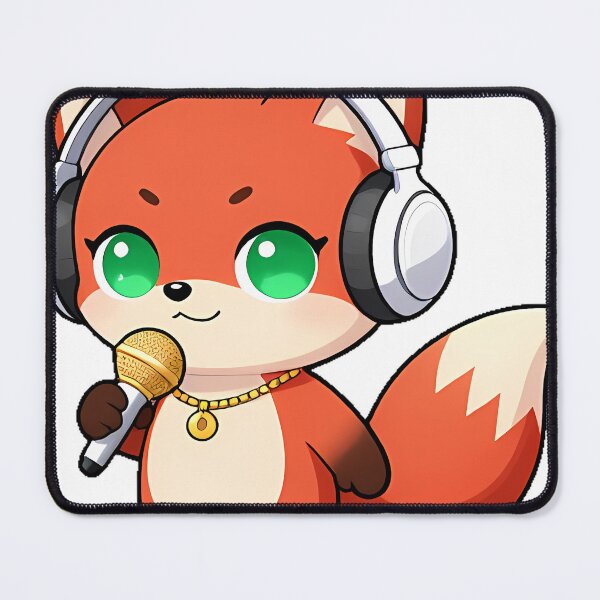 Item preview, Cute Red Fox Rapper with Headphones designed and sold by pumsquare.