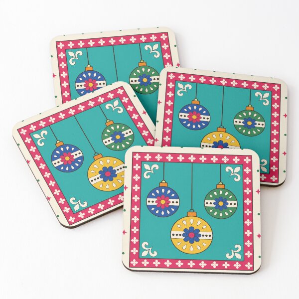 Item preview, Mexican Folk Christmas Ornaments — Talavera Tile Esferas Papel Picado designed and sold by Planthem.