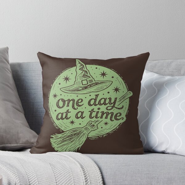 Item preview, Vintage Spell Broom Magic Halloween Spooky Inspirational Witch One Day At A Time Quote designed and sold by Connys Colorful World.