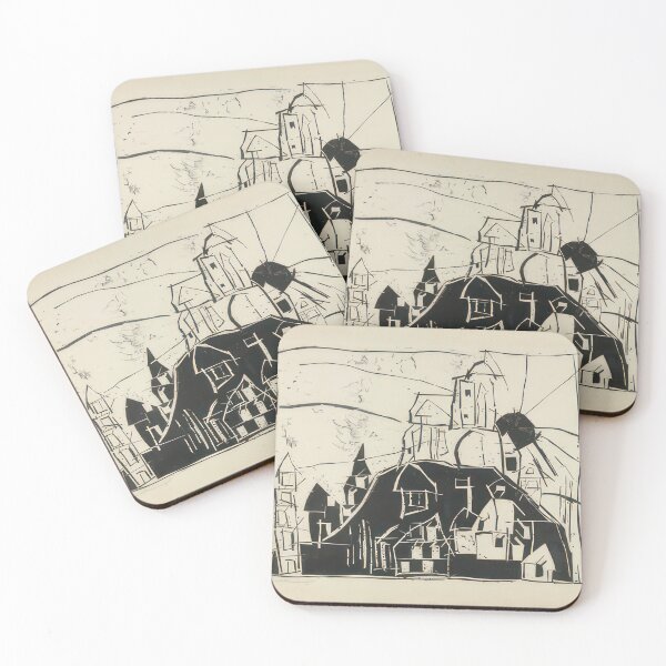 Item preview, City on the Mountain (Stadt auf dem Berge) - 1918 by Lyonel Feininger - Bauhaus Movement designed and sold by namikikkik.