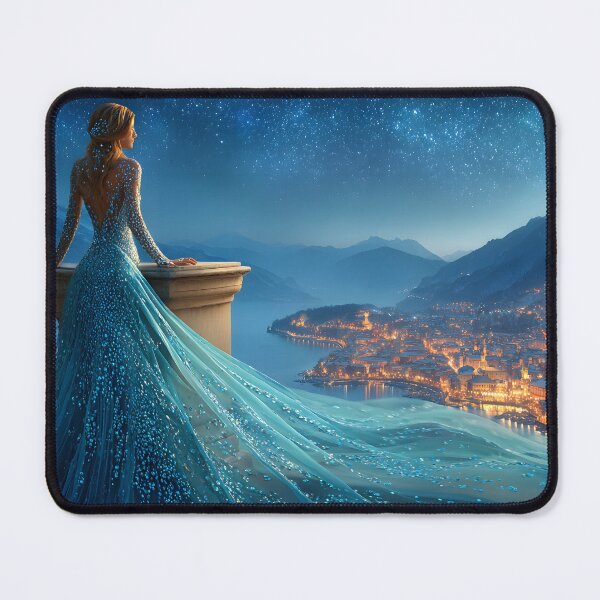 Item preview, Enchanting Night Over Serene Lakeside Village designed and sold by Artessie.