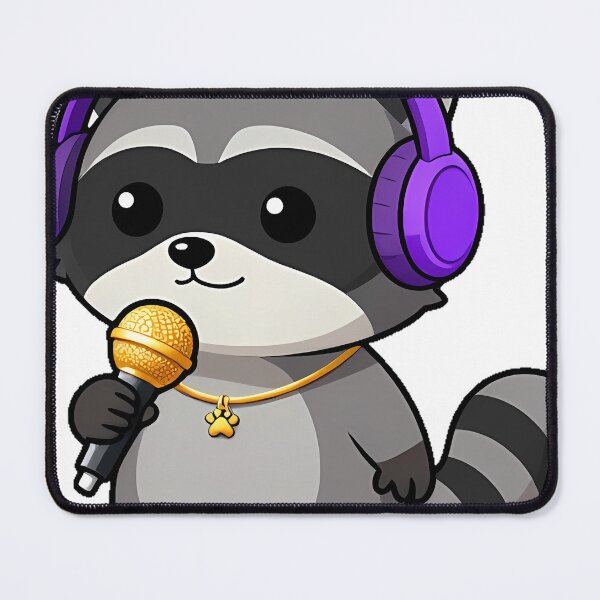 Item preview, Cute Raccoon Rapper with Microphone designed and sold by pumsquare.