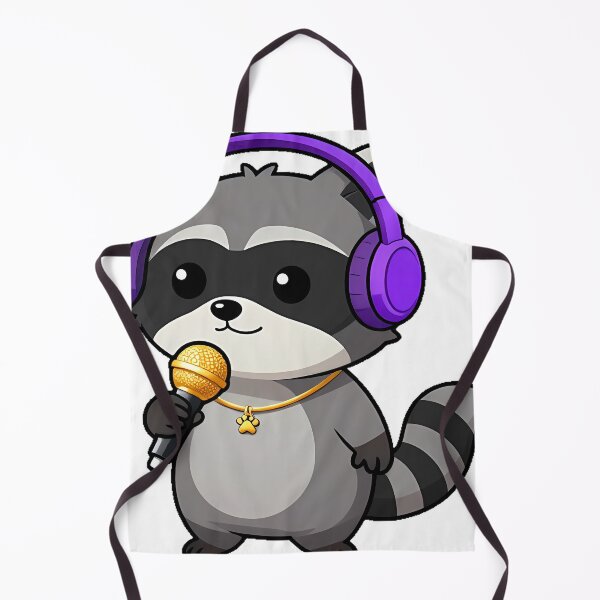 Item preview, Cute Raccoon Rapper with Microphone designed and sold by pumsquare.