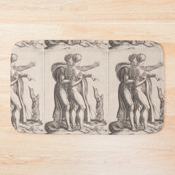 Item preview, Two Nude Male Figures Renaissance Engraving designed and sold by artofuniverse.