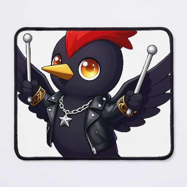 Item preview, Gothic Woodpecker Rockstar with Drumsticks designed and sold by IllumeInk.