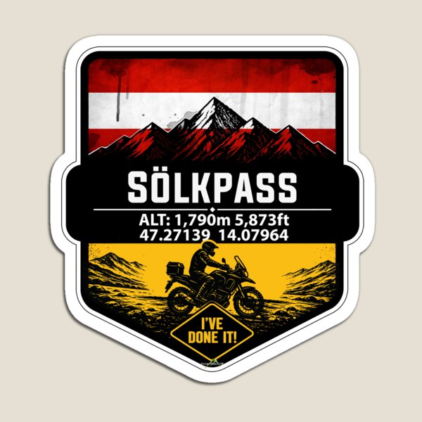 Item preview, Sölk Pass, Styria, Austria Solkpass Austria Motorcycle Ive DOne It! Sticker TShirt 03 designed and sold by OuterShellUK.