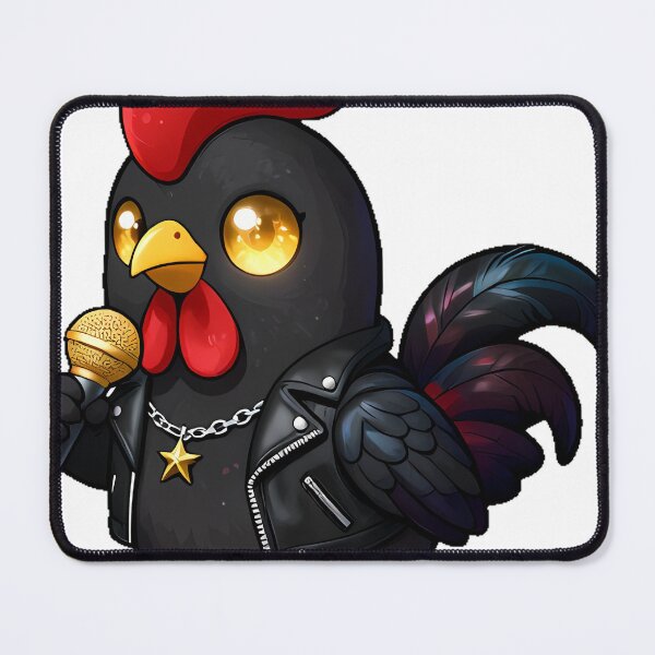 Item preview, Gothic Rooster Rockstar with Gold Microphone designed and sold by IllumeInk.