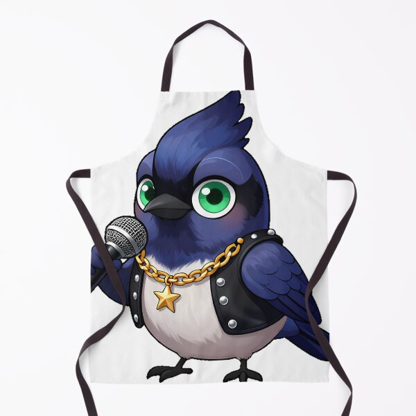 Item preview, Gothic Blue Jay Rockstar with Gold Chain designed and sold by IllumeInk.