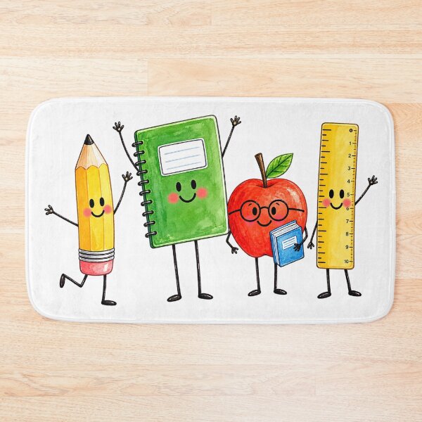 Item preview, Cute School Supplies Watercolor Characters designed and sold by tarzbol.
