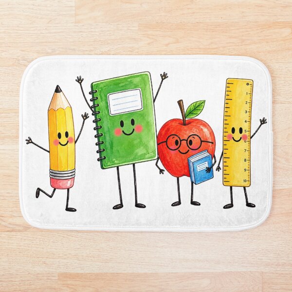 Item preview, Cute School Supplies Watercolor Characters designed and sold by tarzbol.