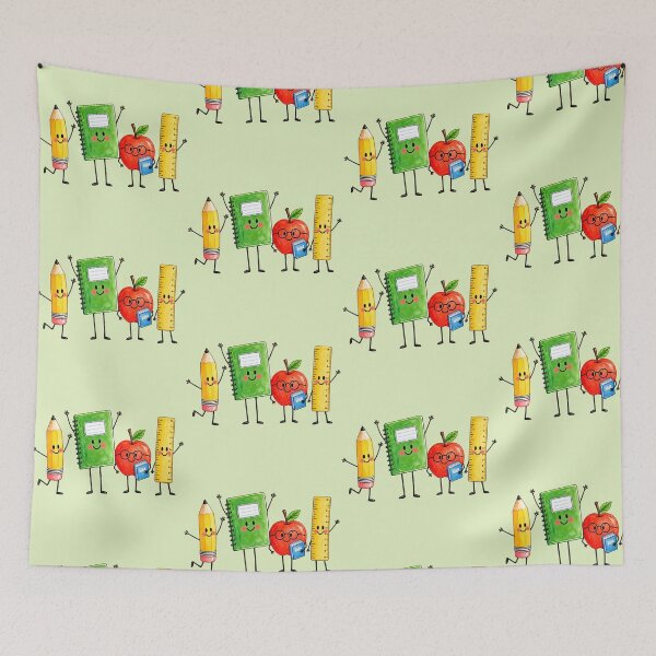 Item preview, Cute School Supplies Watercolor Characters designed and sold by tarzbol.