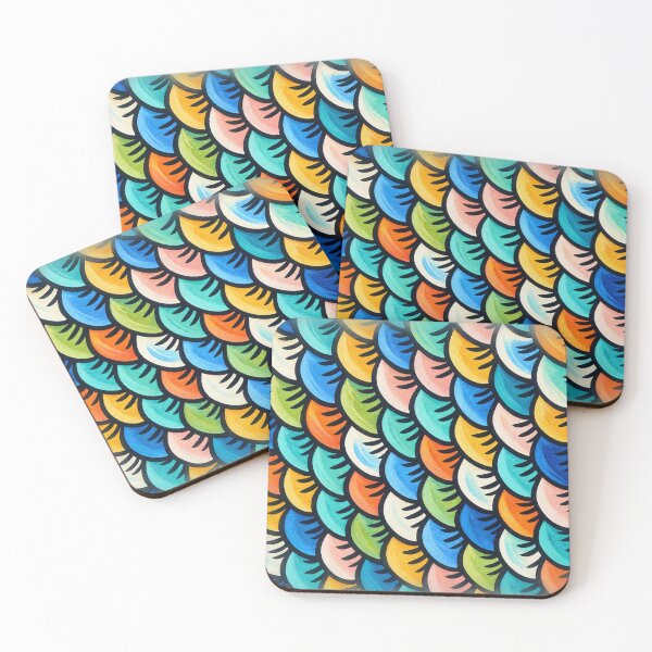 Item preview, Hand Painted Fish Scales – Artistic Aquatic Texture Pattern designed and sold by annenambiro.