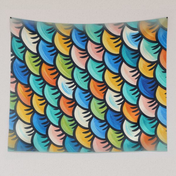 Item preview, Hand Painted Fish Scales – Artistic Aquatic Texture Pattern designed and sold by annenambiro.