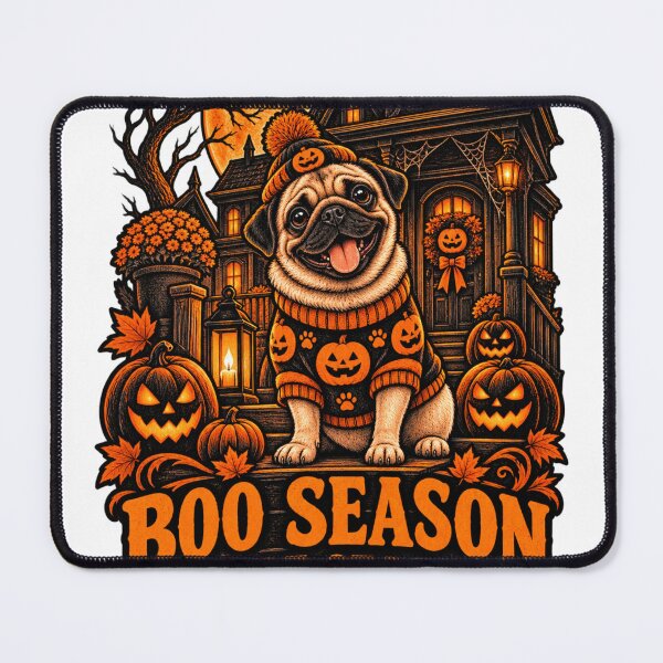 Item preview, Boo Season Woof Season Pug Halloween Funny Pug Pumpkin Sweater Shirt designed and sold by KnrNazimTHRE4DS.