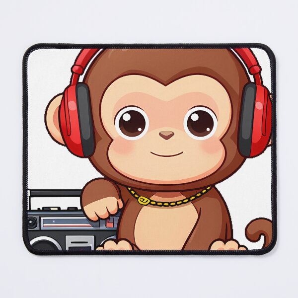 Item preview, Cute Monkey Rapper with Boombox designed and sold by pumsquare.