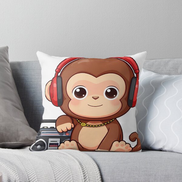 Item preview, Cute Monkey Rapper with Boombox designed and sold by pumsquare.