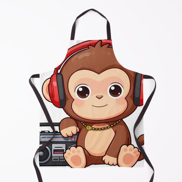 Item preview, Cute Monkey Rapper with Boombox designed and sold by pumsquare.
