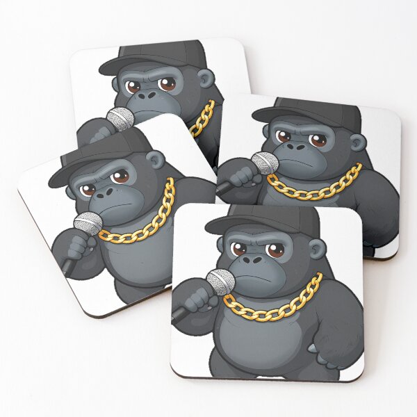 Item preview, Cute Gorilla Rapper with Gold Chain designed and sold by pumsquare.