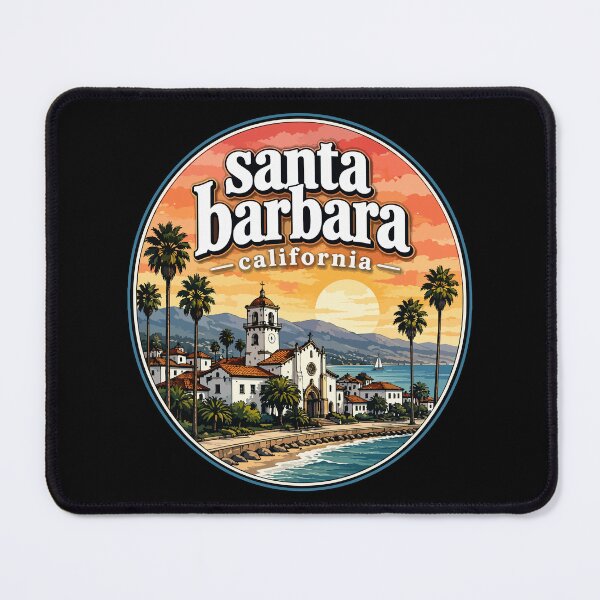 Item preview, Santa Barbara California Coast USA Travel Watercolor designed and sold by TomFrontierArt.