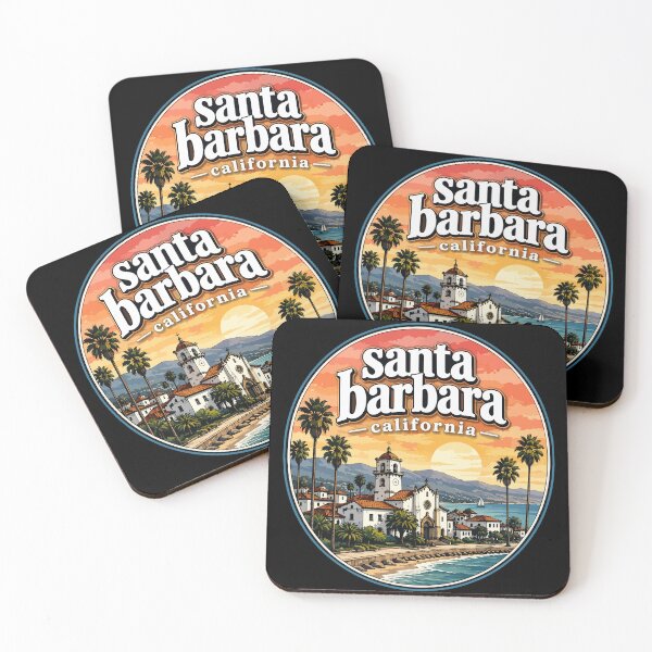 Item preview, Santa Barbara California Coast USA Travel Watercolor designed and sold by TomFrontierArt.
