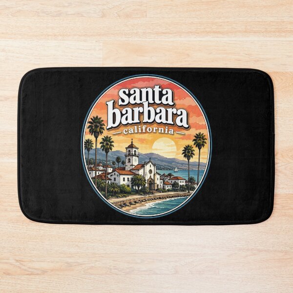 Item preview, Santa Barbara California Coast USA Travel Watercolor designed and sold by TomFrontierArt.