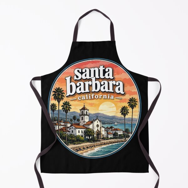 Item preview, Santa Barbara California Coast USA Travel Watercolor designed and sold by TomFrontierArt.