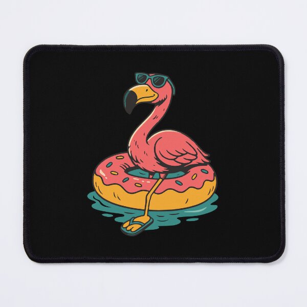Item preview, Funny flamingo on a donut-shaped inflatable ring in summer designed and sold by FeverVoid.