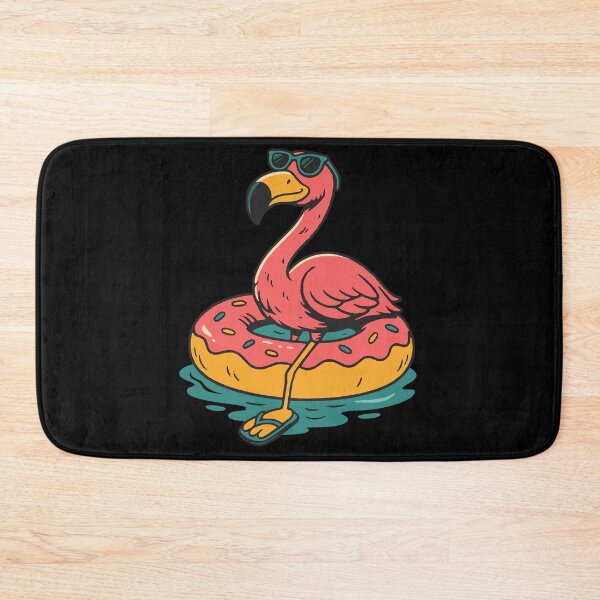 Item preview, Funny flamingo on a donut-shaped inflatable ring in summer designed and sold by FeverVoid.