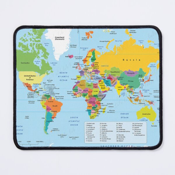 Item preview, Bright Political World Map – Light Blue designed and sold by LuluLeb.